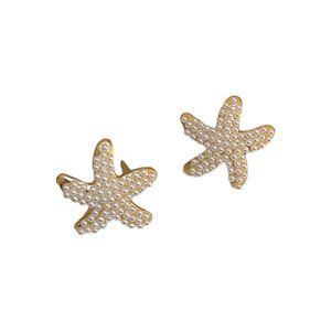 Pearl Starfish Stud Earrings NWOT
